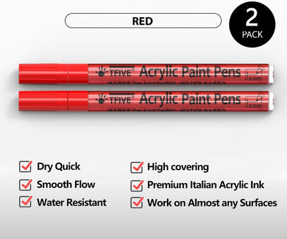 Acrylic Paint Markers Pens, White & Black 0.7mm Extra Fine Tip
