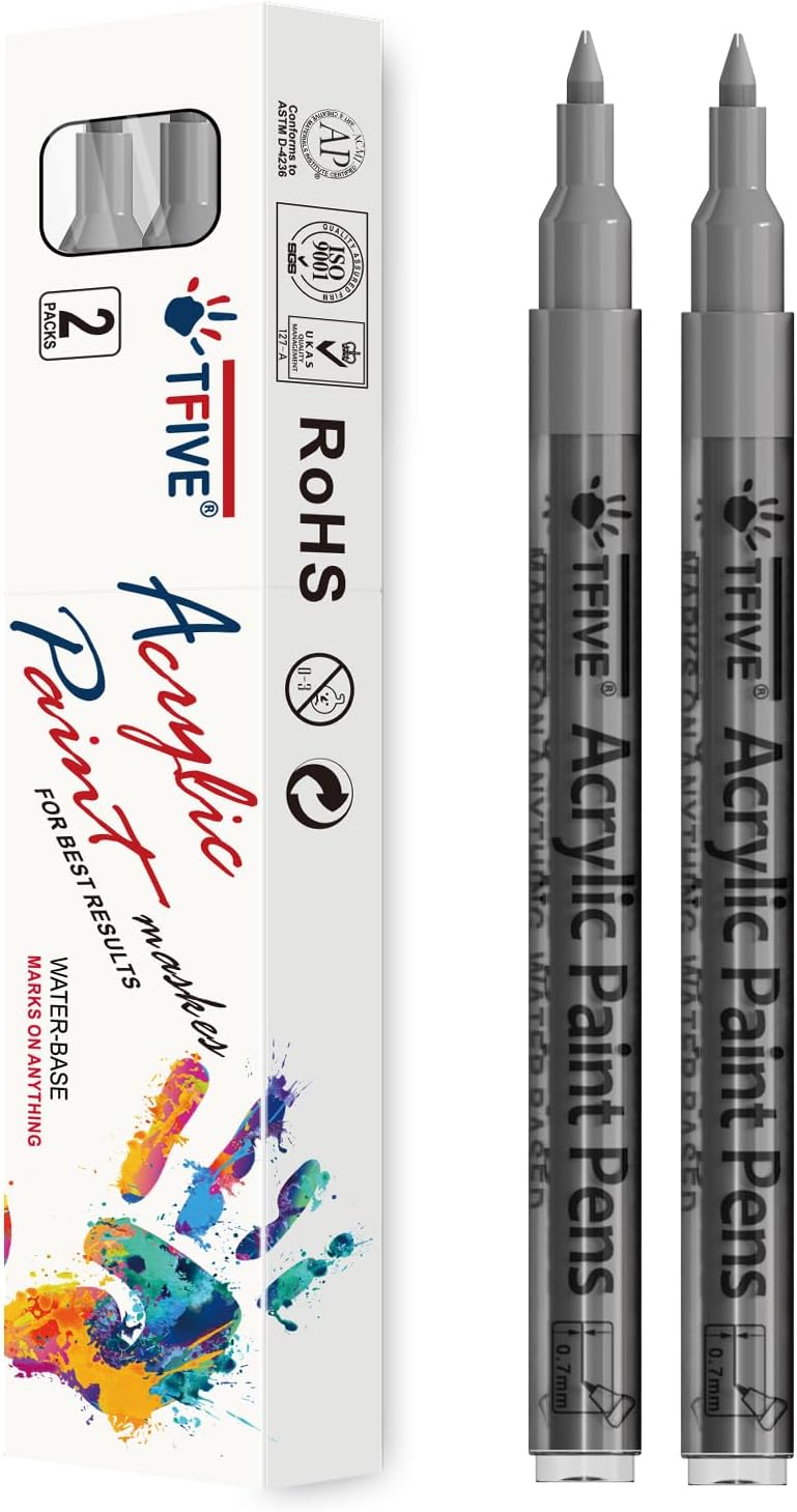 Acrylic Paint Markers Pens, White & Black 0.7mm Extra Fine Tip