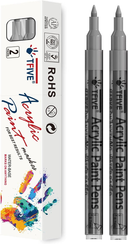 Acrylic Paint Markers Pens, White & Black 0.7mm Extra Fine Tip