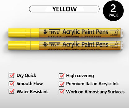 Acrylic Paint Markers Pens, White & Black 0.7mm Extra Fine Tip