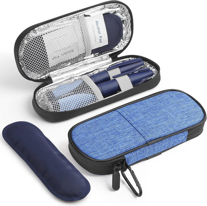 Insulin Pen Cooler Travel Case Diabetic Medication Insulated Cool Organizer with 2 Reusable Ice Packs for Insulin Pen and Other Diabetic Supplies, for the Daily Life and Trip(Black)