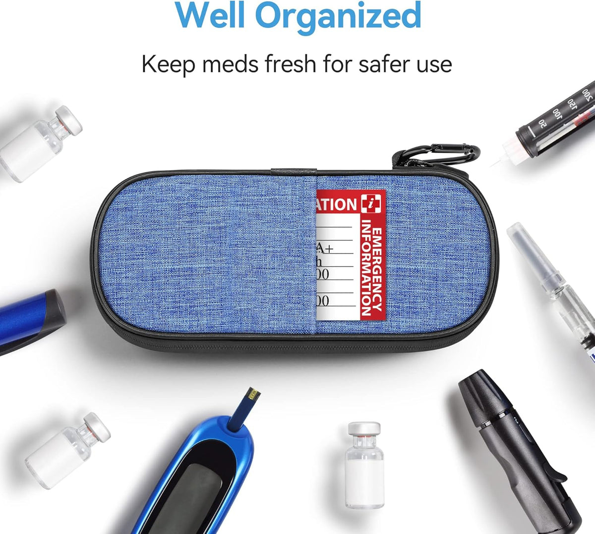 Insulin Pen Cooler Travel Case Diabetic Medication Insulated Cool Organizer with 2 Reusable Ice Packs for Insulin Pen and Other Diabetic Supplies, for the Daily Life and Trip(Black)