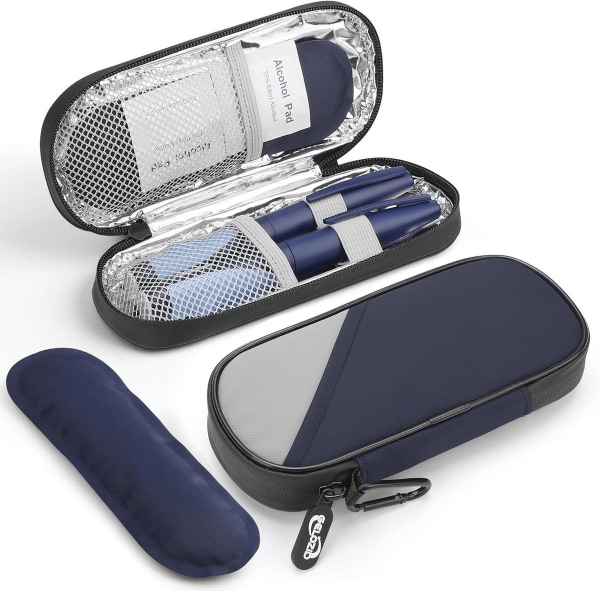 Insulin Pen Cooler Travel Case Diabetic Medication Insulated Cool Organizer with 2 Reusable Ice Packs for Insulin Pen and Other Diabetic Supplies, for the Daily Life and Trip(Black)
