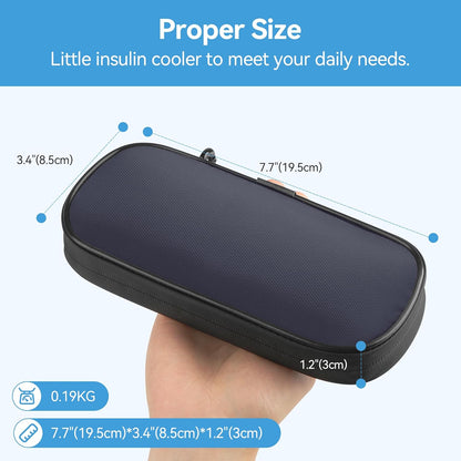 Insulin Pen Cooler Travel Case Diabetic Medication Insulated Cool Organizer with 2 Reusable Ice Packs for Insulin Pen and Other Diabetic Supplies, for the Daily Life and Trip(Black)