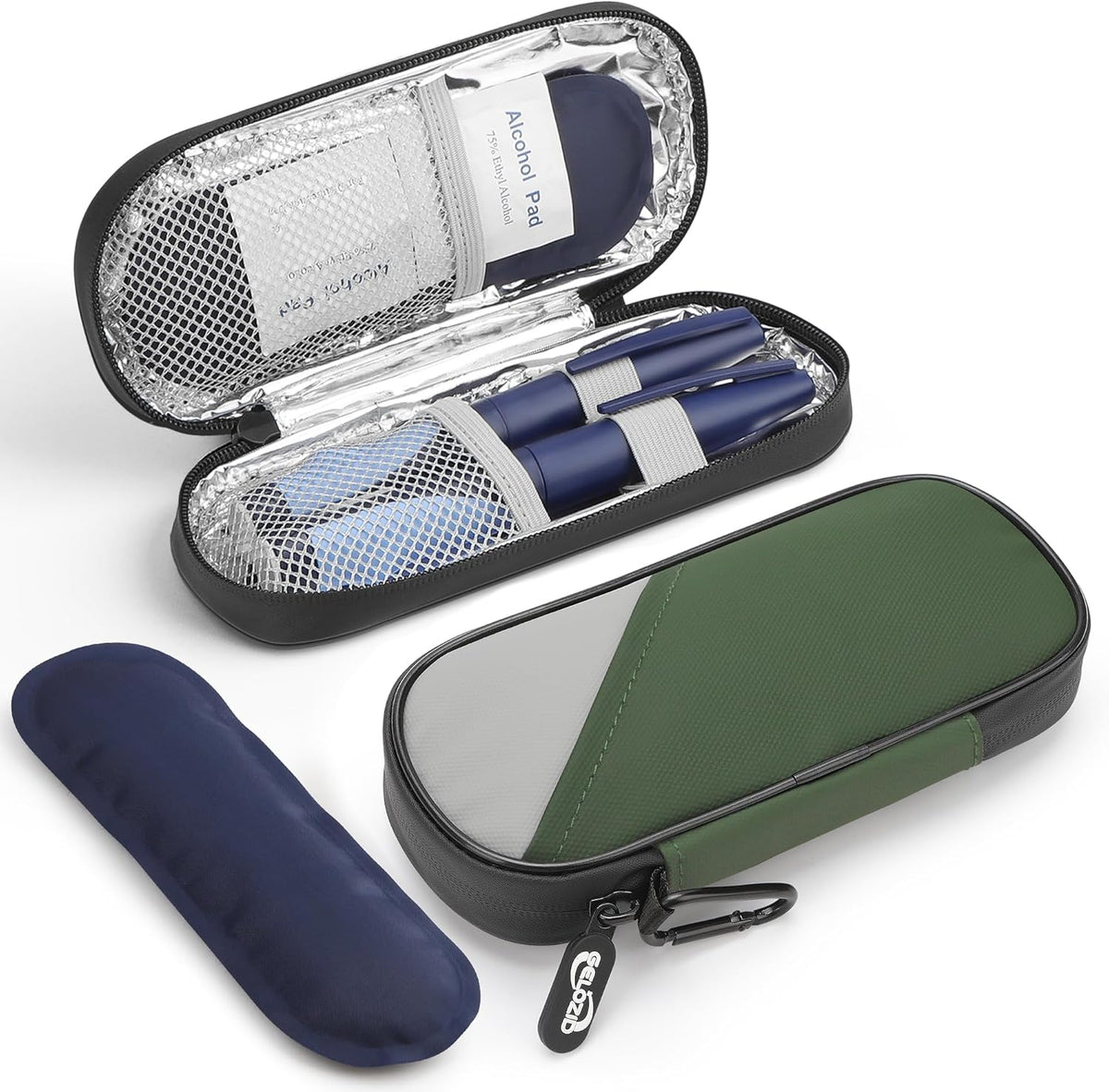 Insulin Pen Cooler Travel Case Diabetic Medication Insulated Cool Organizer with 2 Reusable Ice Packs for Insulin Pen and Other Diabetic Supplies, for the Daily Life and Trip(Black)