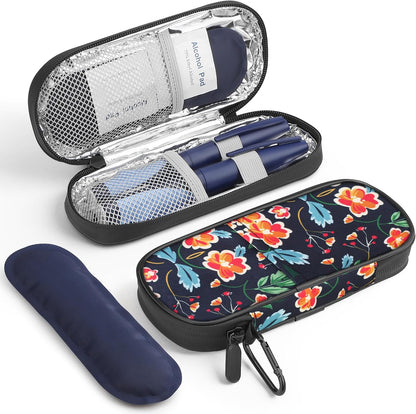 Insulin Pen Cooler Travel Case Diabetic Medication Insulated Cool Organizer with 2 Reusable Ice Packs for Insulin Pen and Other Diabetic Supplies, for the Daily Life and Trip(Black)