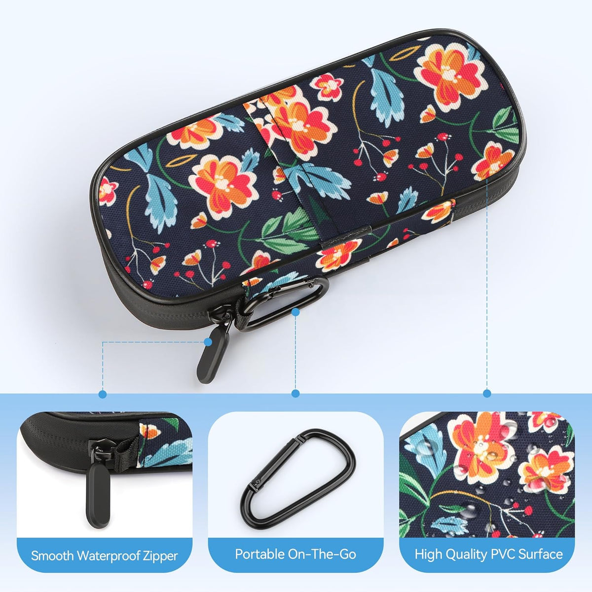 Insulin Pen Cooler Travel Case Diabetic Medication Insulated Cool Organizer with 2 Reusable Ice Packs for Insulin Pen and Other Diabetic Supplies, for the Daily Life and Trip(Black)