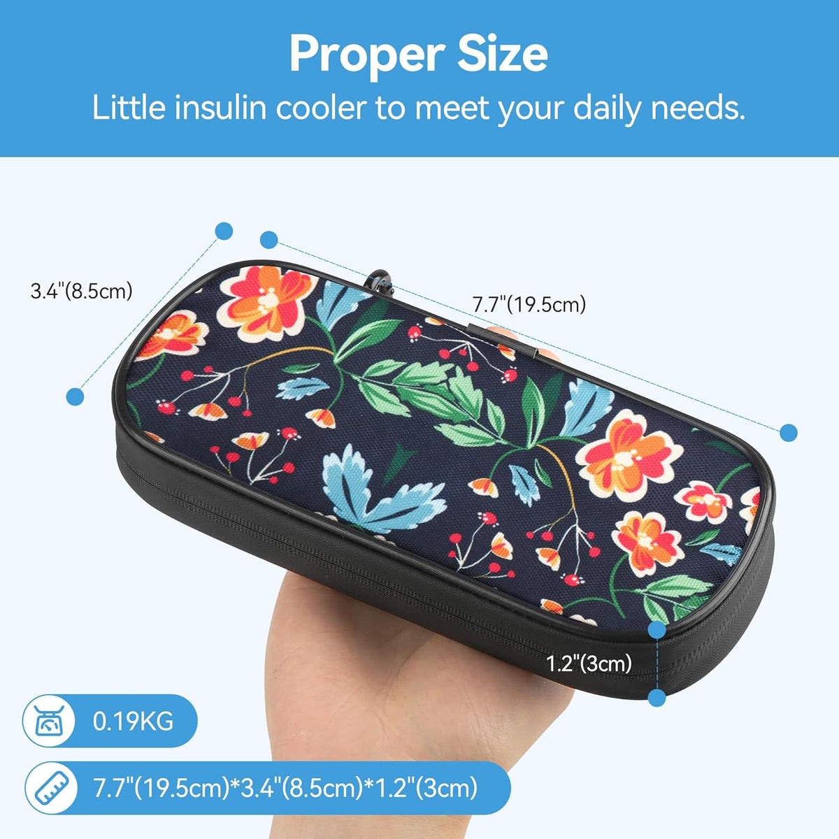 Insulin Pen Cooler Travel Case Diabetic Medication Insulated Cool Organizer with 2 Reusable Ice Packs for Insulin Pen and Other Diabetic Supplies, for the Daily Life and Trip(Black)