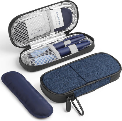 Insulin Pen Cooler Travel Case Diabetic Medication Insulated Cool Organizer with 2 Reusable Ice Packs for Insulin Pen and Other Diabetic Supplies, for the Daily Life and Trip(Black)