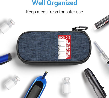 Insulin Pen Cooler Travel Case Diabetic Medication Insulated Cool Organizer with 2 Reusable Ice Packs for Insulin Pen and Other Diabetic Supplies, for the Daily Life and Trip(Black)