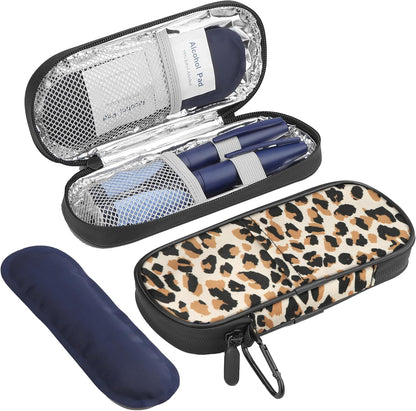 Insulin Pen Cooler Travel Case Diabetic Medication Insulated Cool Organizer with 2 Reusable Ice Packs for Insulin Pen and Other Diabetic Supplies, for the Daily Life and Trip(Black)
