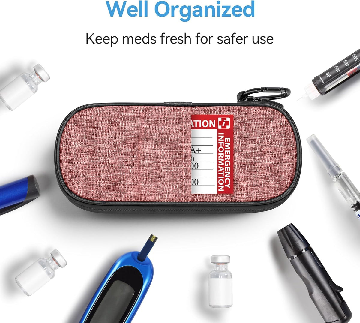 Insulin Pen Cooler Travel Case Diabetic Medication Insulated Cool Organizer with 2 Reusable Ice Packs for Insulin Pen and Other Diabetic Supplies, for the Daily Life and Trip(Black)