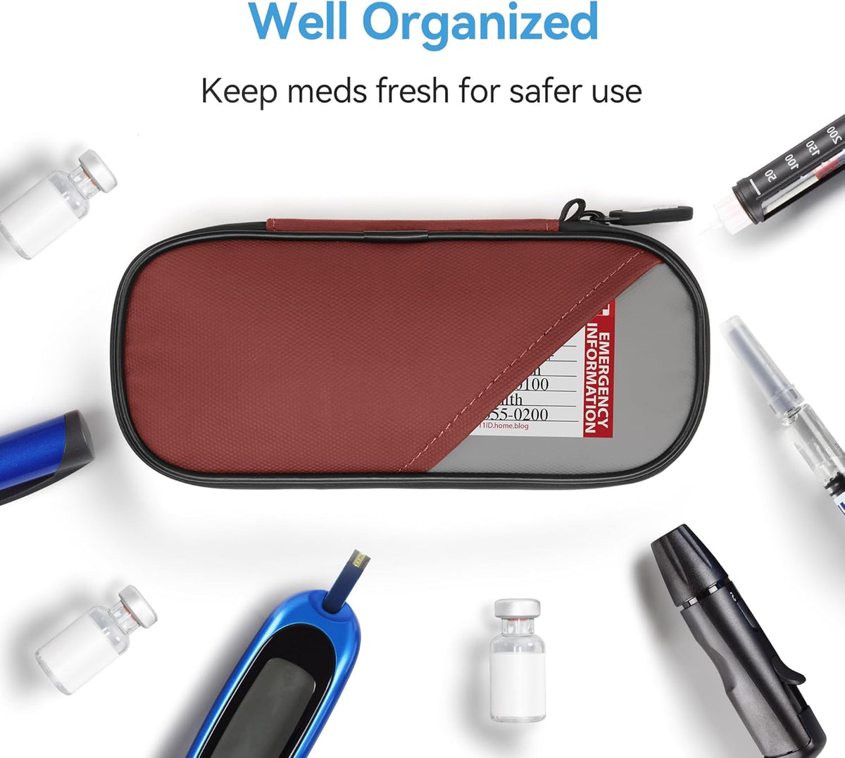 Insulin Pen Cooler Travel Case Diabetic Medication Insulated Cool Organizer with 2 Reusable Ice Packs for Insulin Pen and Other Diabetic Supplies, for the Daily Life and Trip(Black)