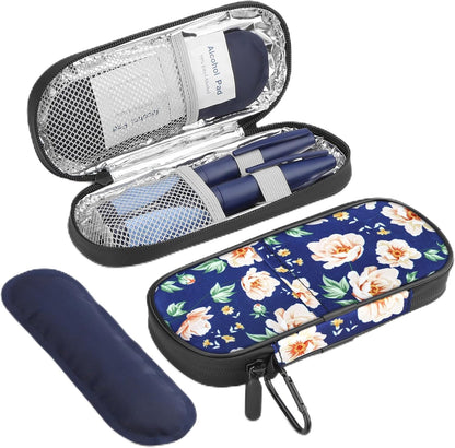 Insulin Pen Cooler Travel Case Diabetic Medication Insulated Cool Organizer with 2 Reusable Ice Packs for Insulin Pen and Other Diabetic Supplies, for the Daily Life and Trip(Black)