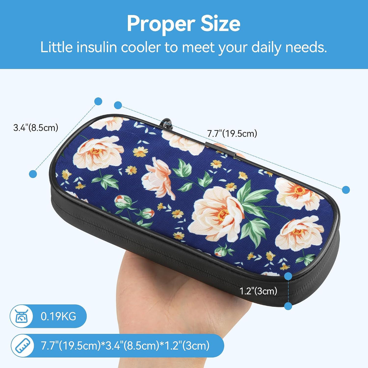 Insulin Pen Cooler Travel Case Diabetic Medication Insulated Cool Organizer with 2 Reusable Ice Packs for Insulin Pen and Other Diabetic Supplies, for the Daily Life and Trip(Black)