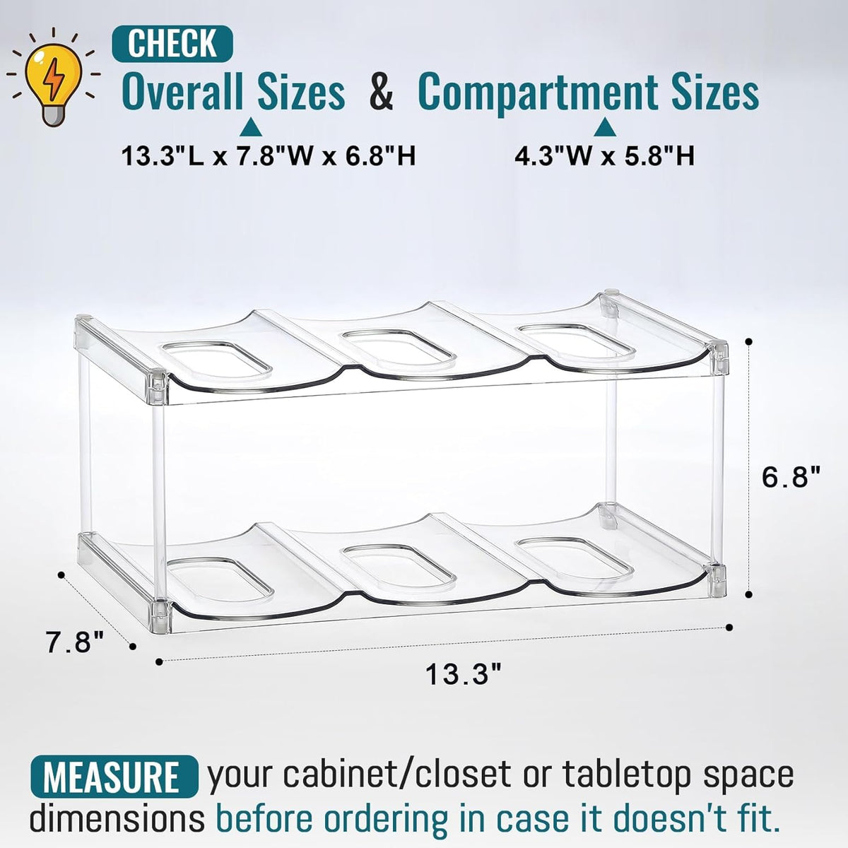 Acrylic Water Bottle Organizer, Hold Stanley 40 OZ Cup & Large Bottles & Tumblers w/Handle - Stackable Clear Bottle Holder Rack for Home Kitchen Pantry Shelf Countertop Cabinet, 4 Tier Hold 12