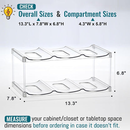 Acrylic Water Bottle Organizer, Hold Stanley 40 OZ Cup & Large Bottles & Tumblers w/Handle - Stackable Clear Bottle Holder Rack for Home Kitchen Pantry Shelf Countertop Cabinet, 4 Tier Hold 12