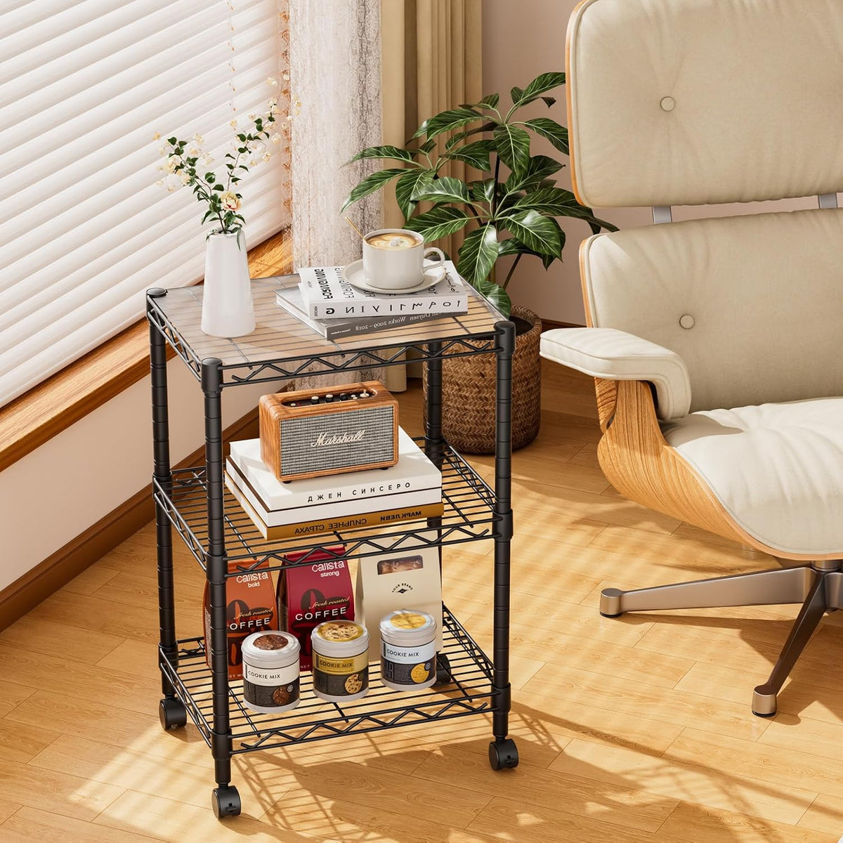 5Tier Adjustable Storage Shelves Metal Wire Shelving Standing Shelf
