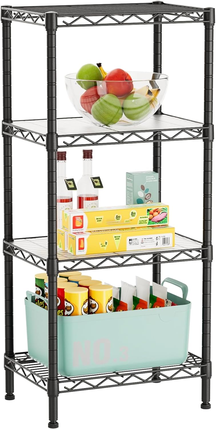 5Tier Adjustable Storage Shelves Metal Wire Shelving Standing Shelf