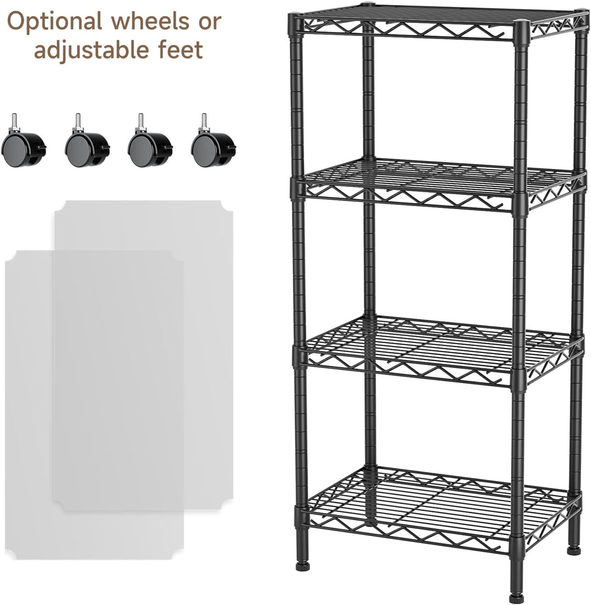 5Tier Adjustable Storage Shelves Metal Wire Shelving Standing Shelf