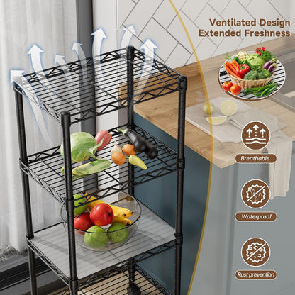 5Tier Adjustable Storage Shelves Metal Wire Shelving Standing Shelf