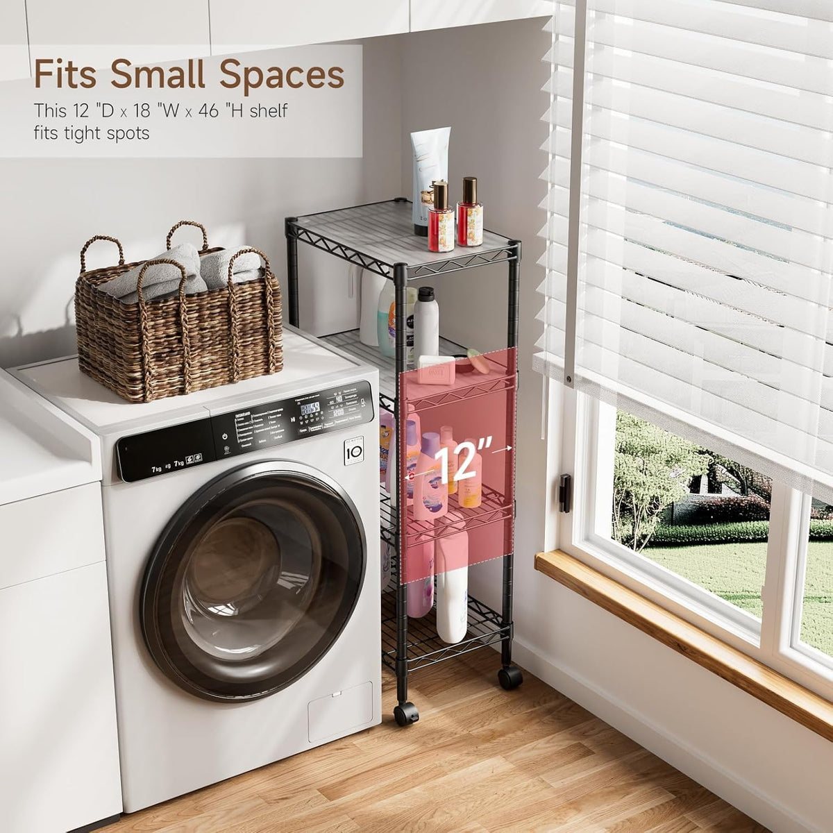 5Tier Adjustable Storage Shelves Metal Wire Shelving Standing Shelf