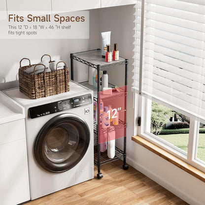 5Tier Adjustable Storage Shelves Metal Wire Shelving Standing Shelf