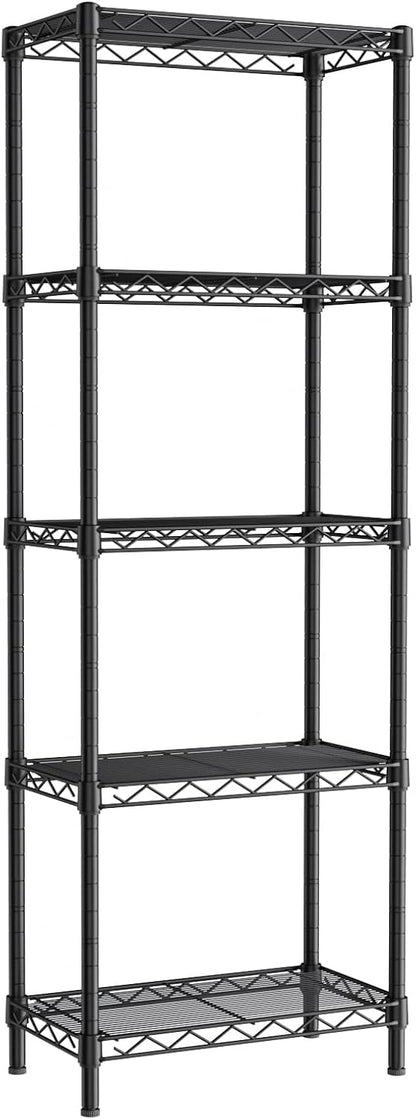 5Tier Adjustable Storage Shelves Metal Wire Shelving Standing Shelf
