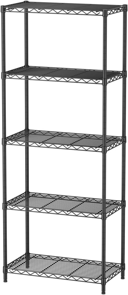 5Tier Adjustable Storage Shelves Metal Wire Shelving Standing Shelf