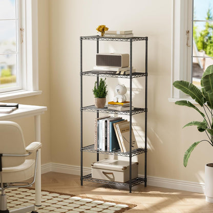 5Tier Adjustable Storage Shelves Metal Wire Shelving Standing Shelf