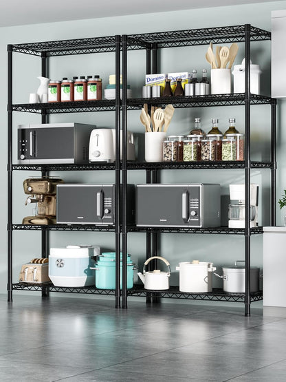 5Tier Adjustable Storage Shelves Metal Wire Shelving Standing Shelf