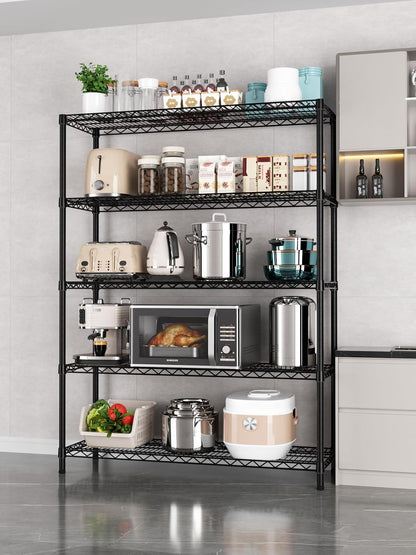 5Tier Adjustable Storage Shelves Metal Wire Shelving Standing Shelf