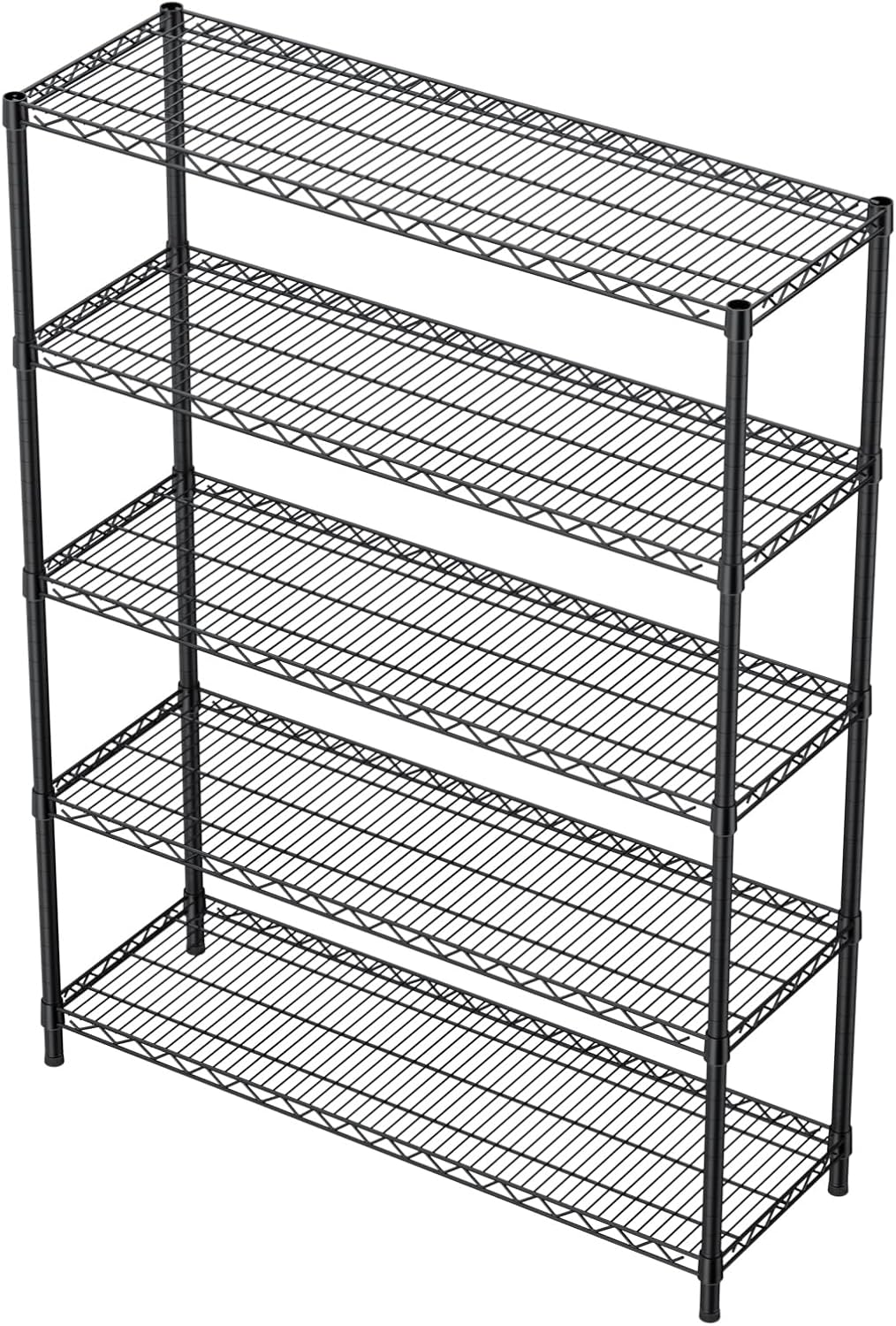 5Tier Adjustable Storage Shelves Metal Wire Shelving Standing Shelf