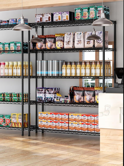 5Tier Adjustable Storage Shelves Metal Wire Shelving Standing Shelf