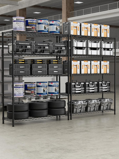 5Tier Adjustable Storage Shelves Metal Wire Shelving Standing Shelf
