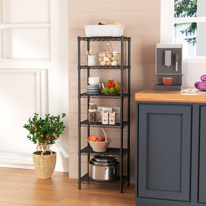 5Tier Adjustable Storage Shelves Metal Wire Shelving Standing Shelf