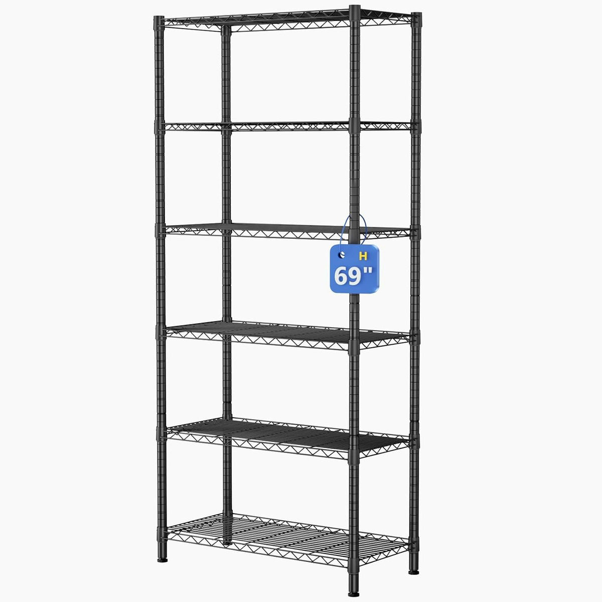 5Tier Adjustable Storage Shelves Metal Wire Shelving Standing Shelf