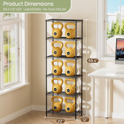 5Tier Adjustable Storage Shelves Metal Wire Shelving Standing Shelf