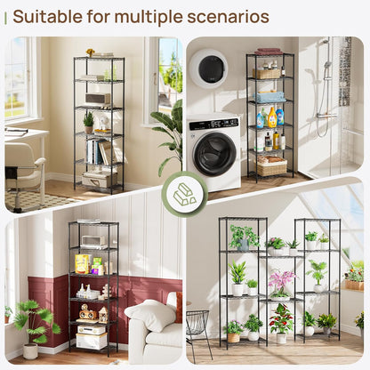 5Tier Adjustable Storage Shelves Metal Wire Shelving Standing Shelf