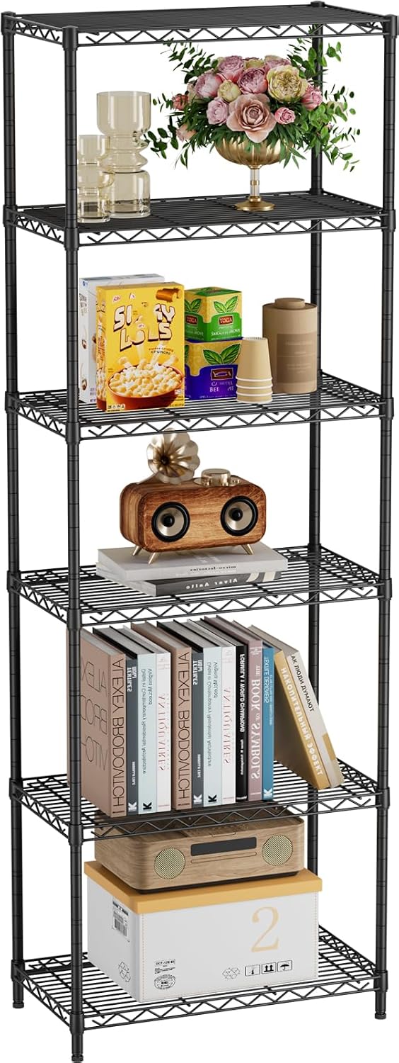 5Tier Adjustable Storage Shelves Metal Wire Shelving Standing Shelf
