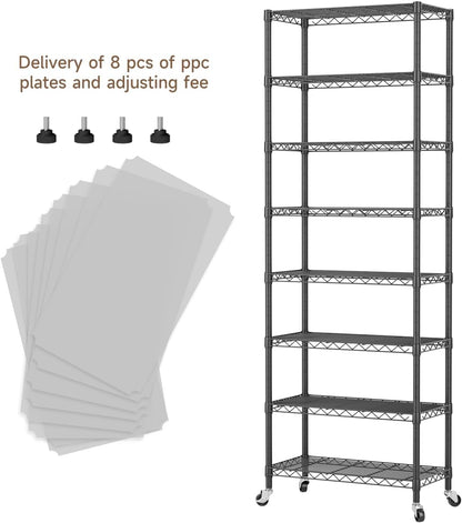 5Tier Adjustable Storage Shelves Metal Wire Shelving Standing Shelf