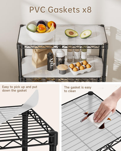 5Tier Adjustable Storage Shelves Metal Wire Shelving Standing Shelf