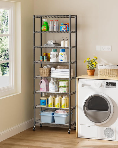 5Tier Adjustable Storage Shelves Metal Wire Shelving Standing Shelf