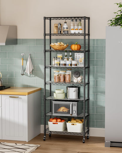 5Tier Adjustable Storage Shelves Metal Wire Shelving Standing Shelf