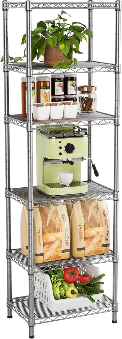 5Tier Adjustable Storage Shelves Metal Wire Shelving Standing Shelf