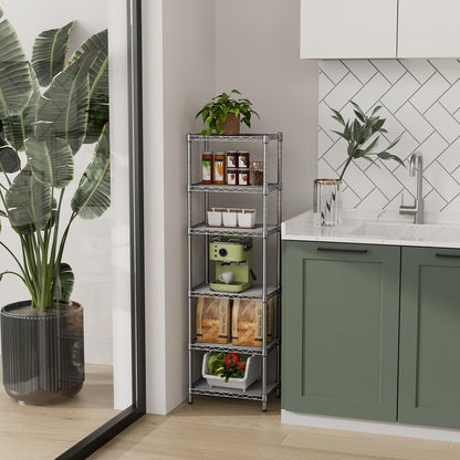 5Tier Adjustable Storage Shelves Metal Wire Shelving Standing Shelf