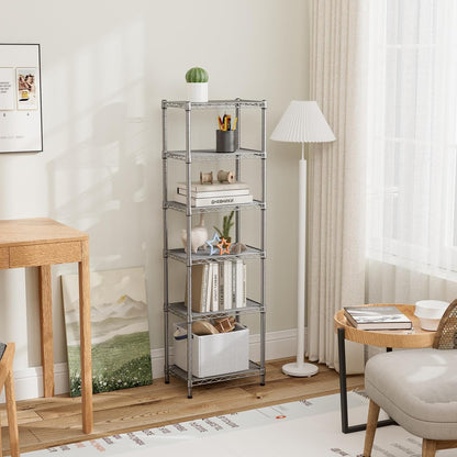 5Tier Adjustable Storage Shelves Metal Wire Shelving Standing Shelf