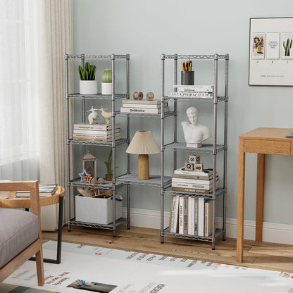 5Tier Adjustable Storage Shelves Metal Wire Shelving Standing Shelf