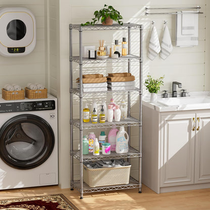 5Tier Adjustable Storage Shelves Metal Wire Shelving Standing Shelf