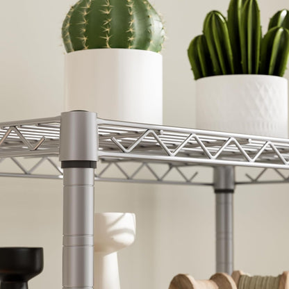 5Tier Adjustable Storage Shelves Metal Wire Shelving Standing Shelf